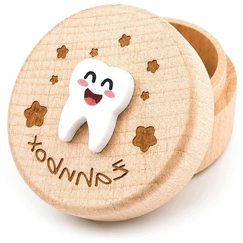 WOODEN MILK TEETH BOX FOR BOY GIRL GIFT