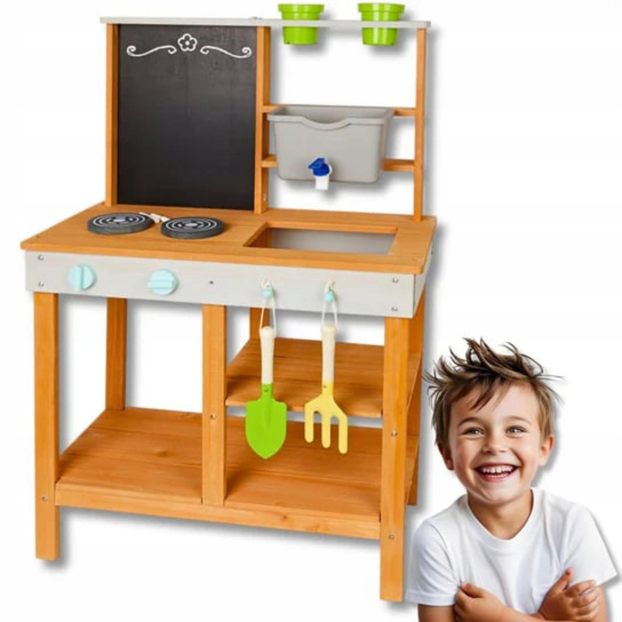 WOODEN MUD KITCHEN For Sand Garden Sandbox For Kids Garden