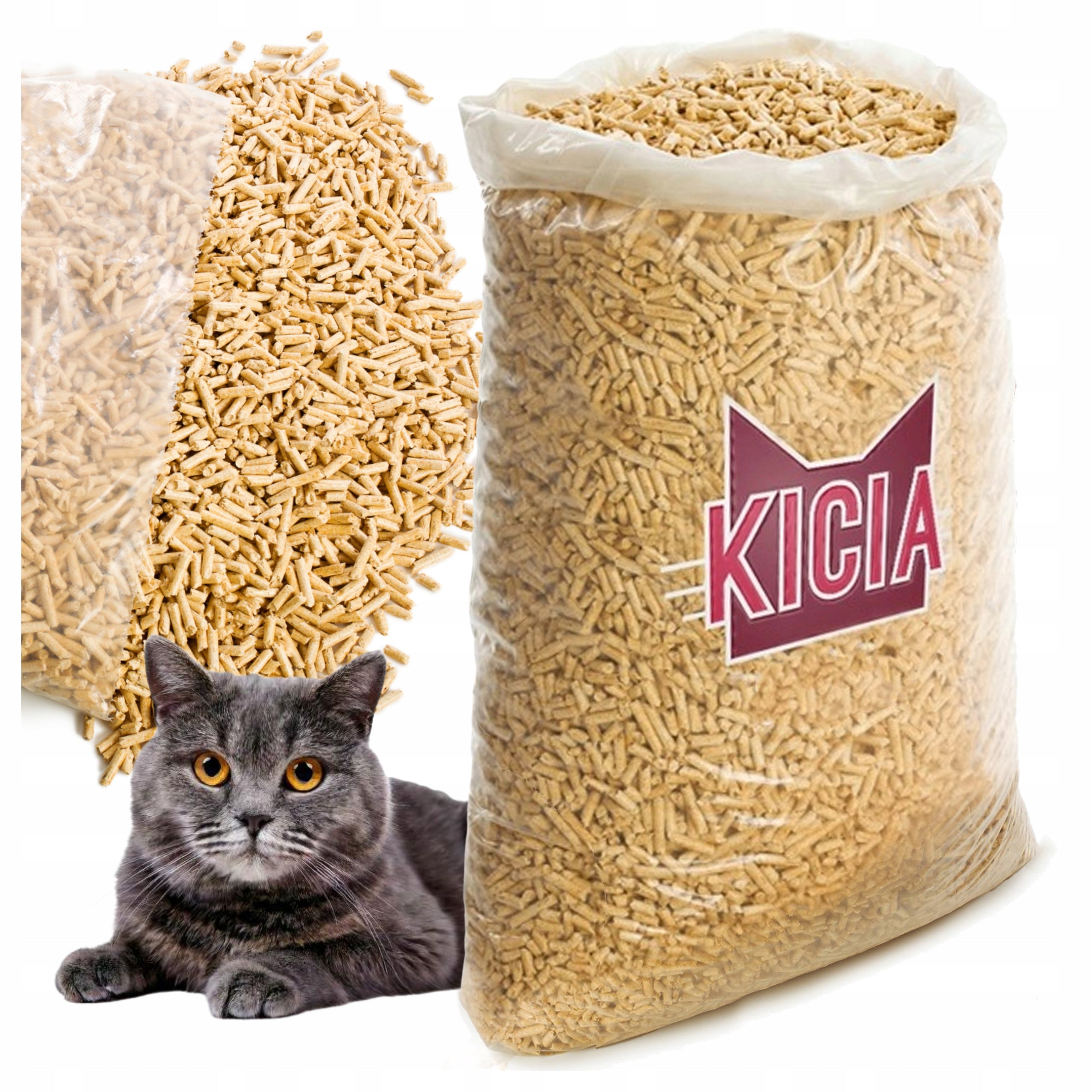WOODEN PINE LITTER 2x10KG SUBSTRATE FOR LITTER BOX RABBIT CAT CAGE Packaging status original