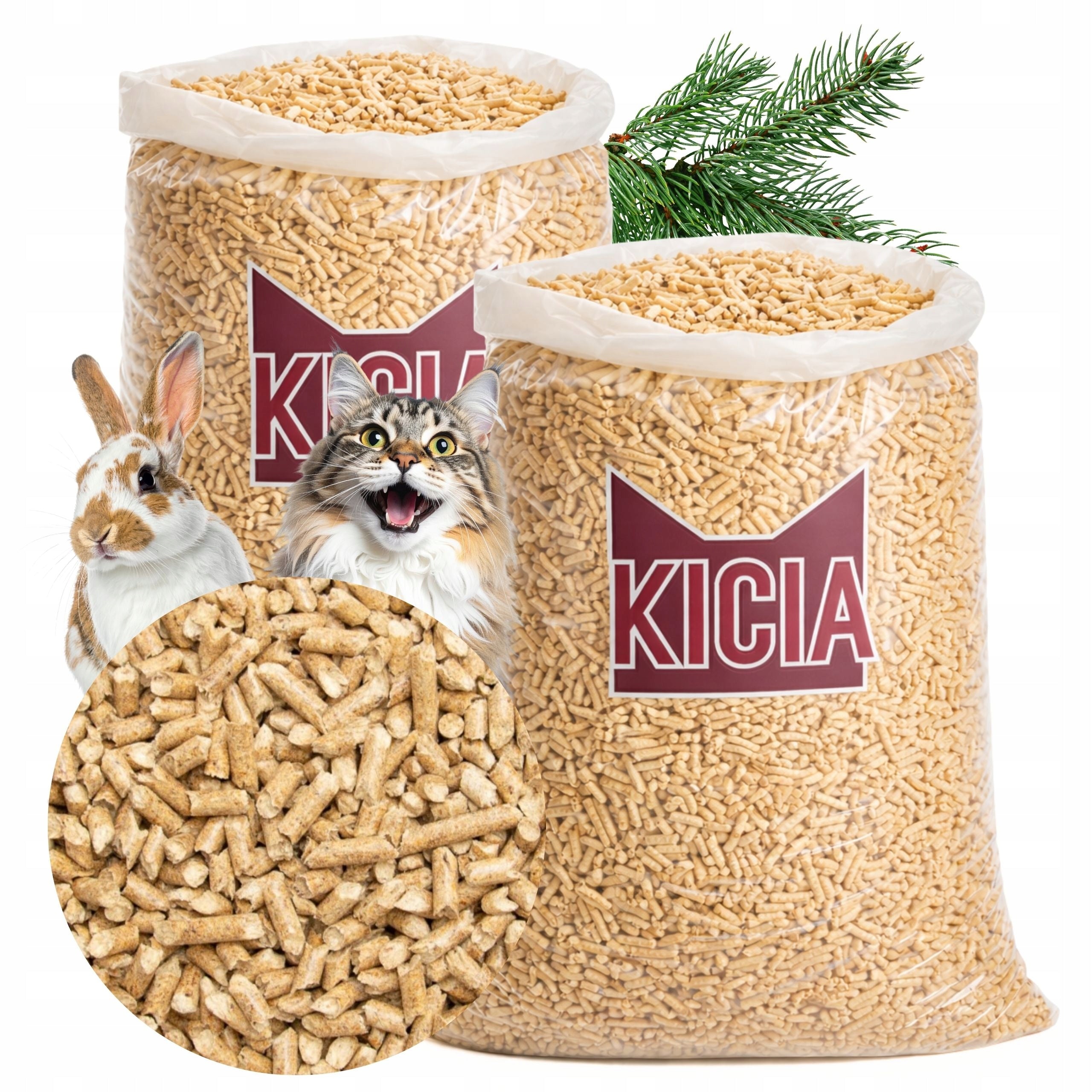 WOODEN PINE LITTER 2x10KG SUBSTRATE FOR LITTER BOX RABBIT CAT CAGE