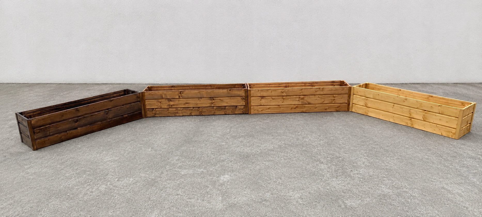 WOODEN PLANTER LARGE 120x30x30CM STAIN COLOR ROSEWOOD DARK Color brown
