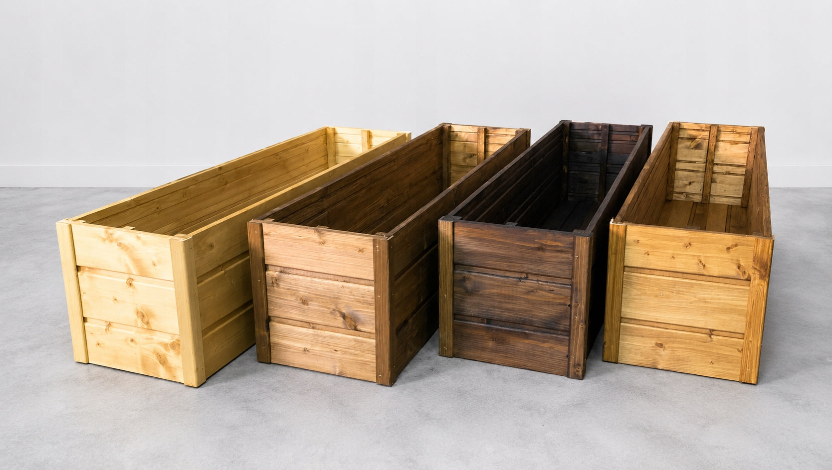 WOODEN PLANTER LARGE 120x30x30CM STAIN COLOR ROSEWOOD DARK Length 120 cm