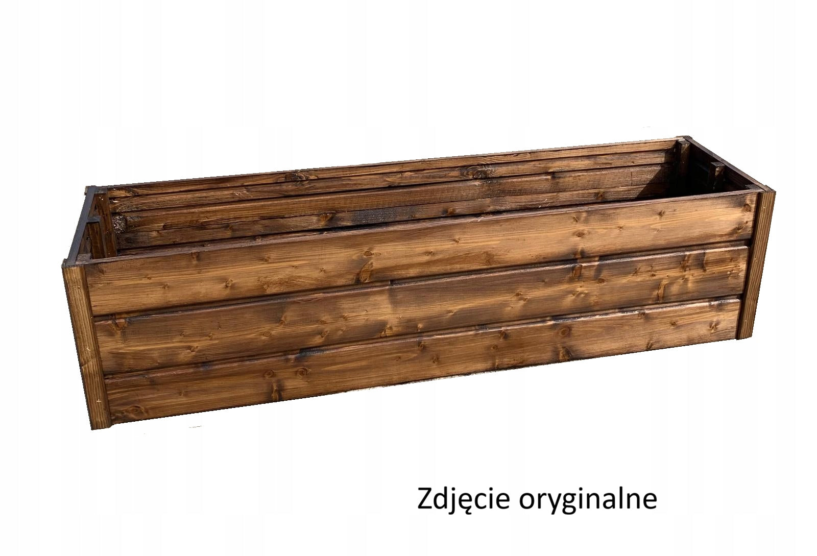 WOODEN PLANTER LARGE 120x30x30CM STAIN COLOR ROSEWOOD DARK Packaging status original