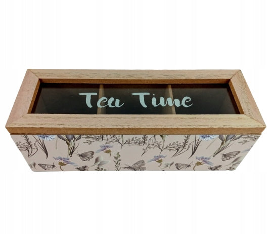 WOODEN RECTANGULAR TEA BOX