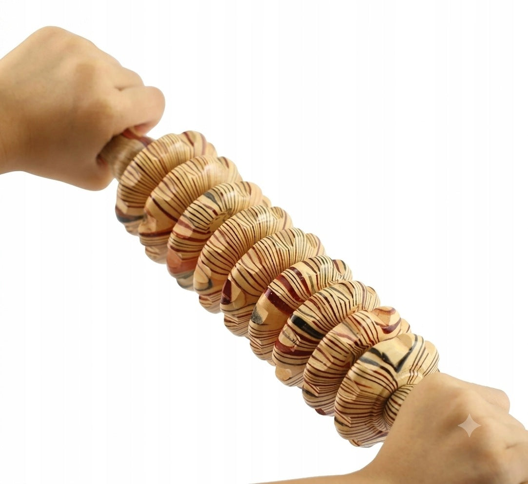 WOODEN ROLLER ANTI-CELLULITE BODY MASSAGER ROLLER NATURAL COLORFUL Manufacturer code MASAŻER WAŁEK ANTYCELLULITOWY