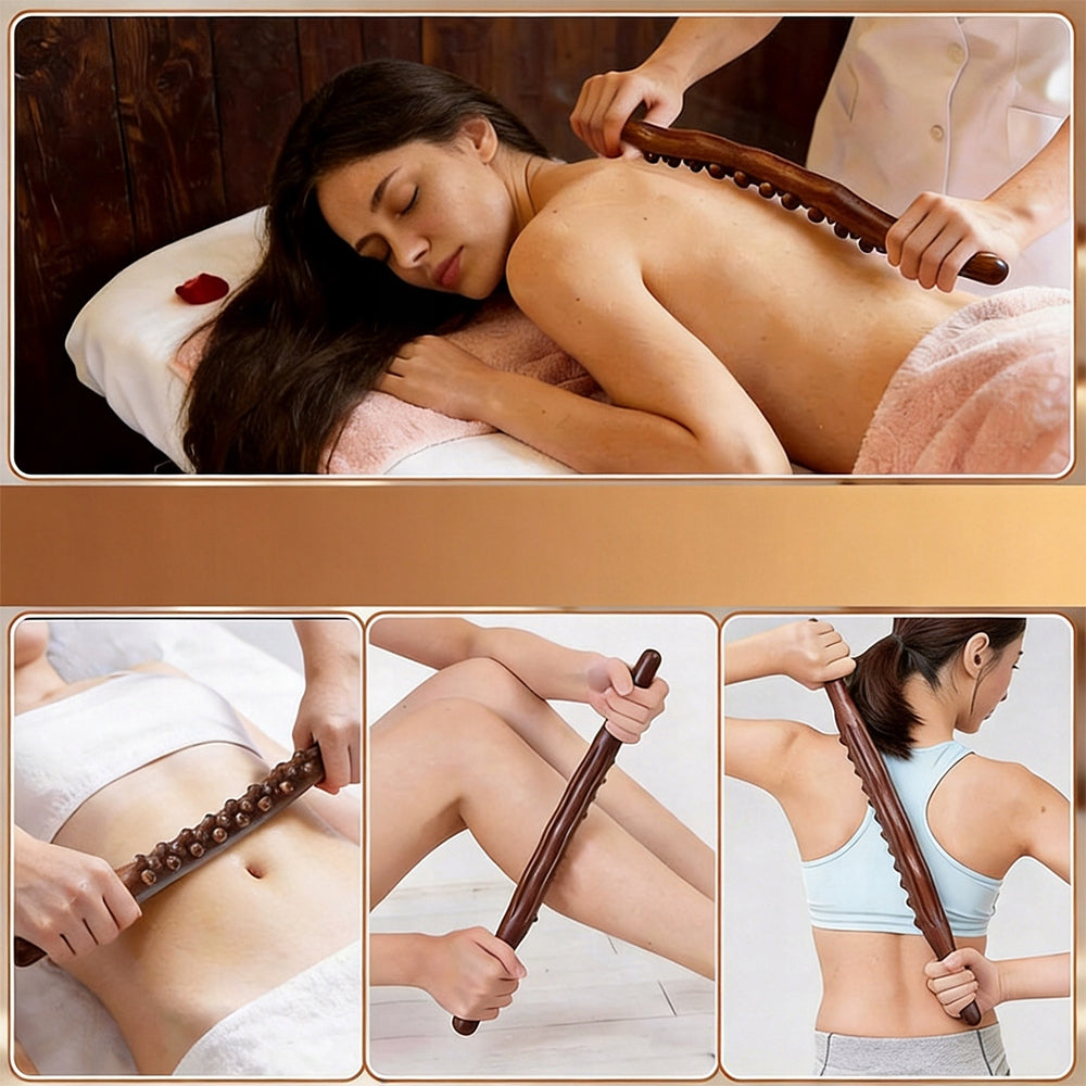 WOODEN ROLLER ANTI-CELLULITE BODY MASSAGER ROLLER NATURAL WOOD Packaging status original