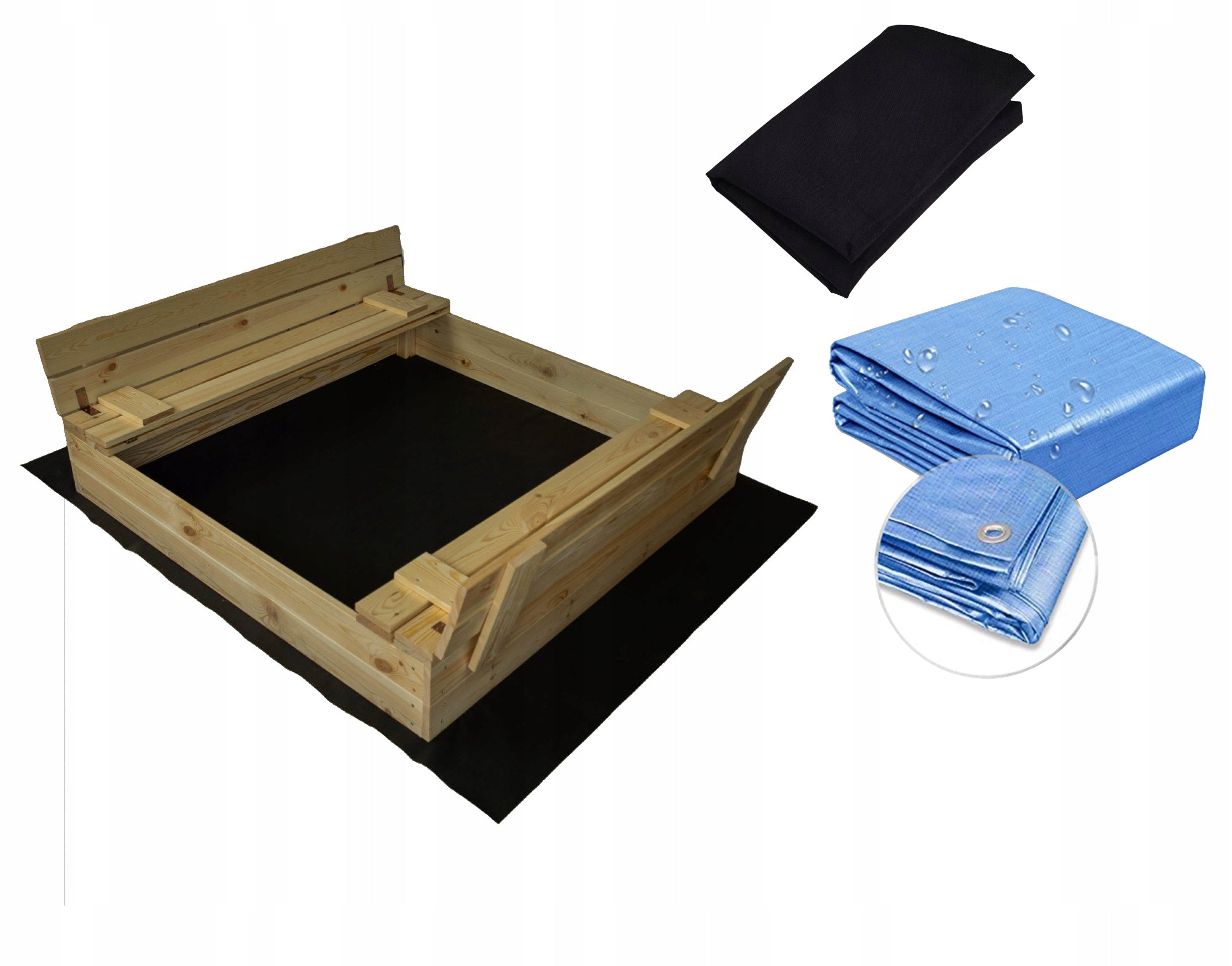 WOODEN SANDBOX CLOSED 120cm IMPREGNATED