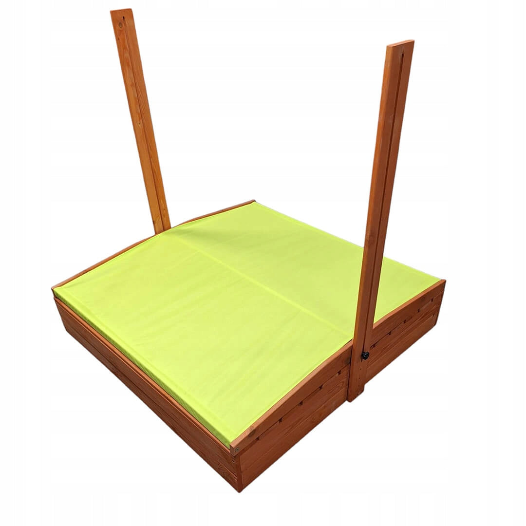 WOODEN SANDBOX CLOSED WITH BENCH AND CANOPY ADJUSTABLE 120X120 CM Brand Świat Dziecka