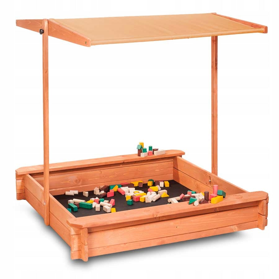 WOODEN SANDBOX CLOSED WITH VISOR INPREGNATED 120x120 cm