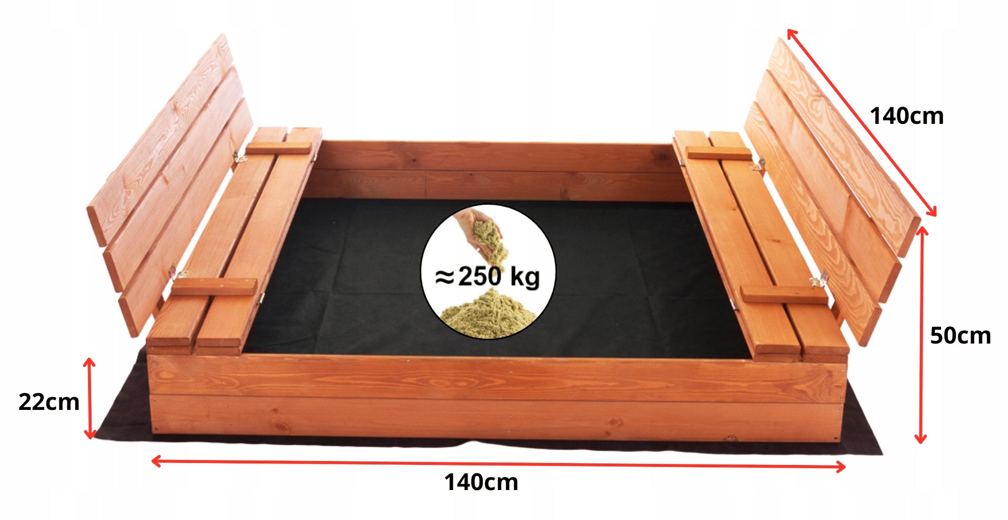 WOODEN SANDBOX IMPREGNATED WITH BENCHES LARGE 140cm MANUFACTURER EAN (GTIN) 5904204927673