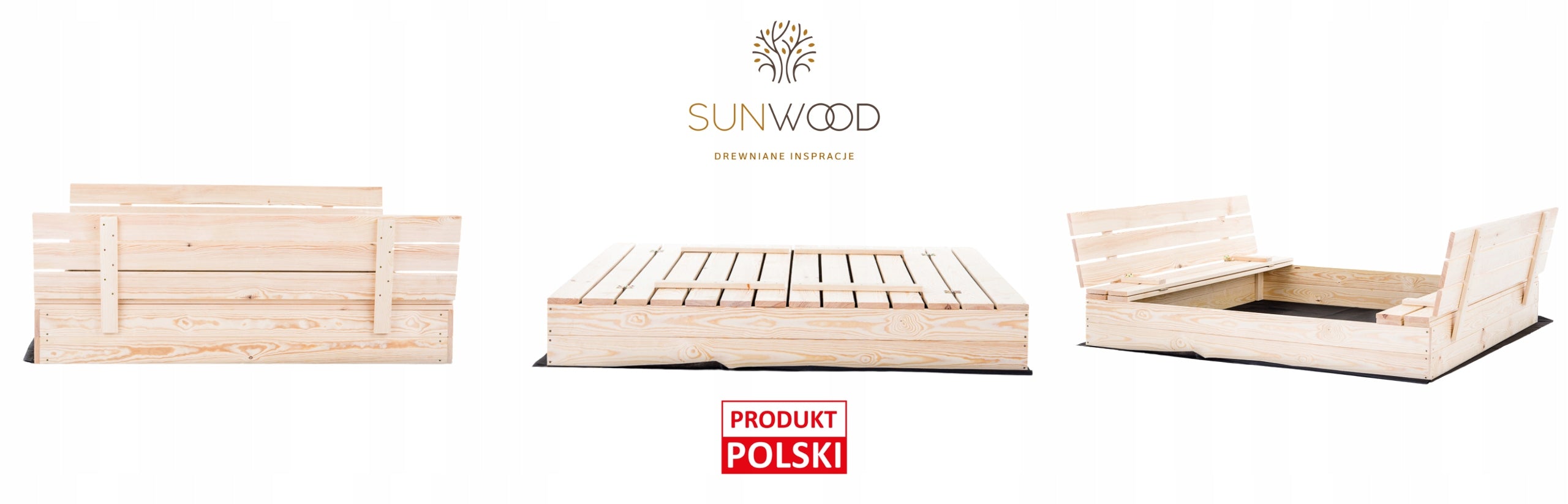 WOODEN SANDBOX WITH BENCHES CLOSED 140x140cm MANUFACTURER FREEBIES! Manufacturer code PS 140