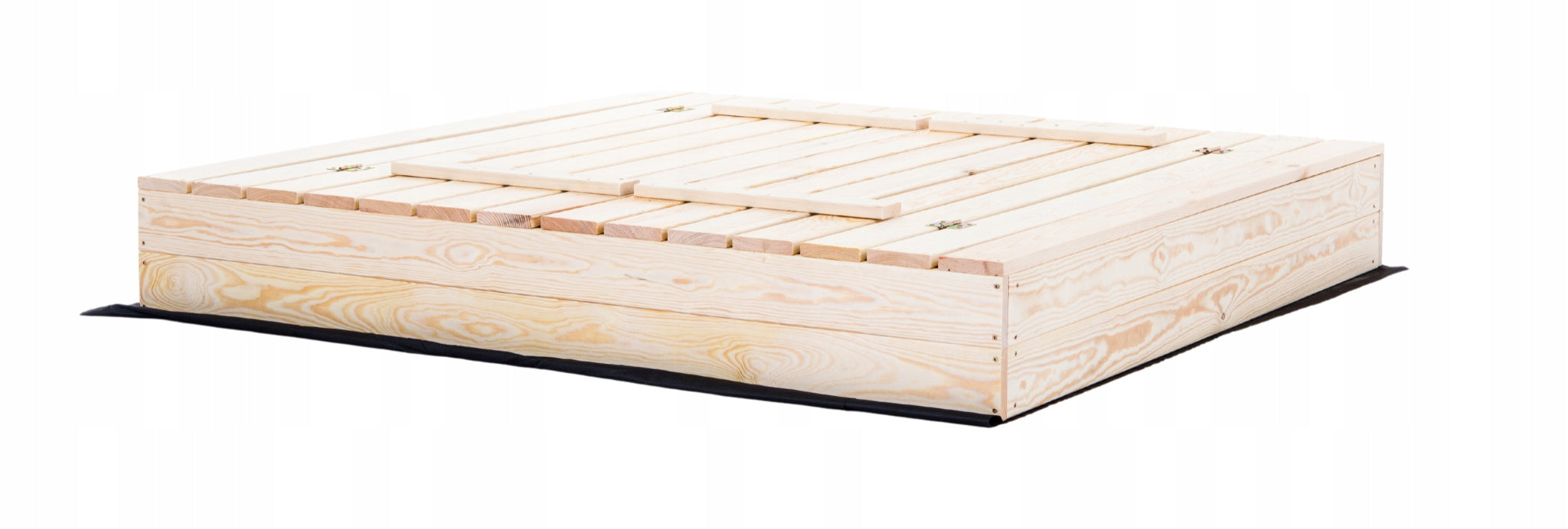 WOODEN SANDBOX WITH BENCHES CLOSED 140x140cm MANUFACTURER FREEBIES! Product height 20 cm