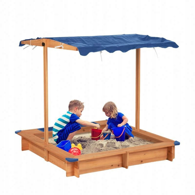 WOODEN SANDBOX WITH GARDEN CANOPY 06700 ADJUSTABLE CANOPY