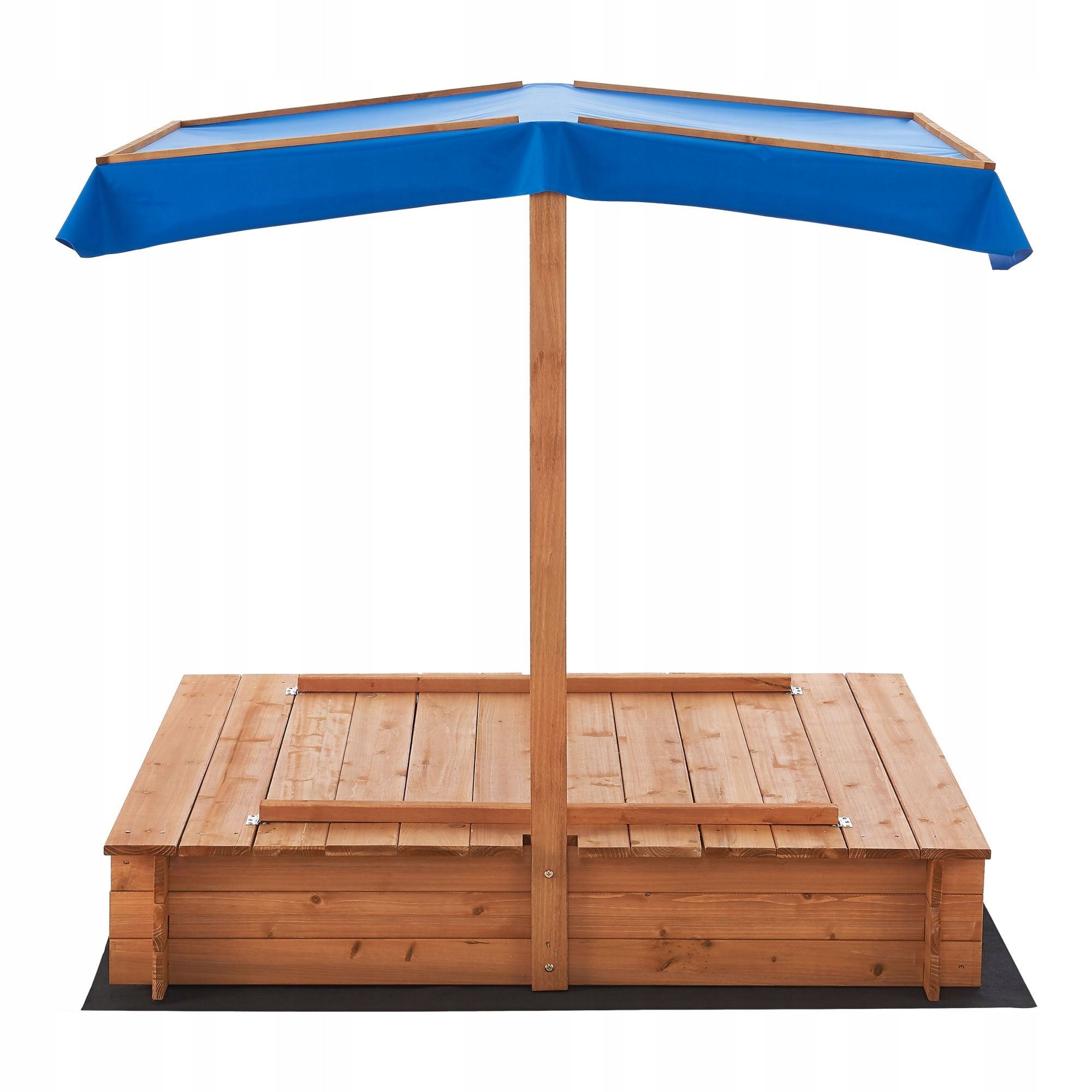 WOODEN SANDBOX WITH ROOF, FOLDING BENCHES, SAND COVER, ROOF Kind wooden