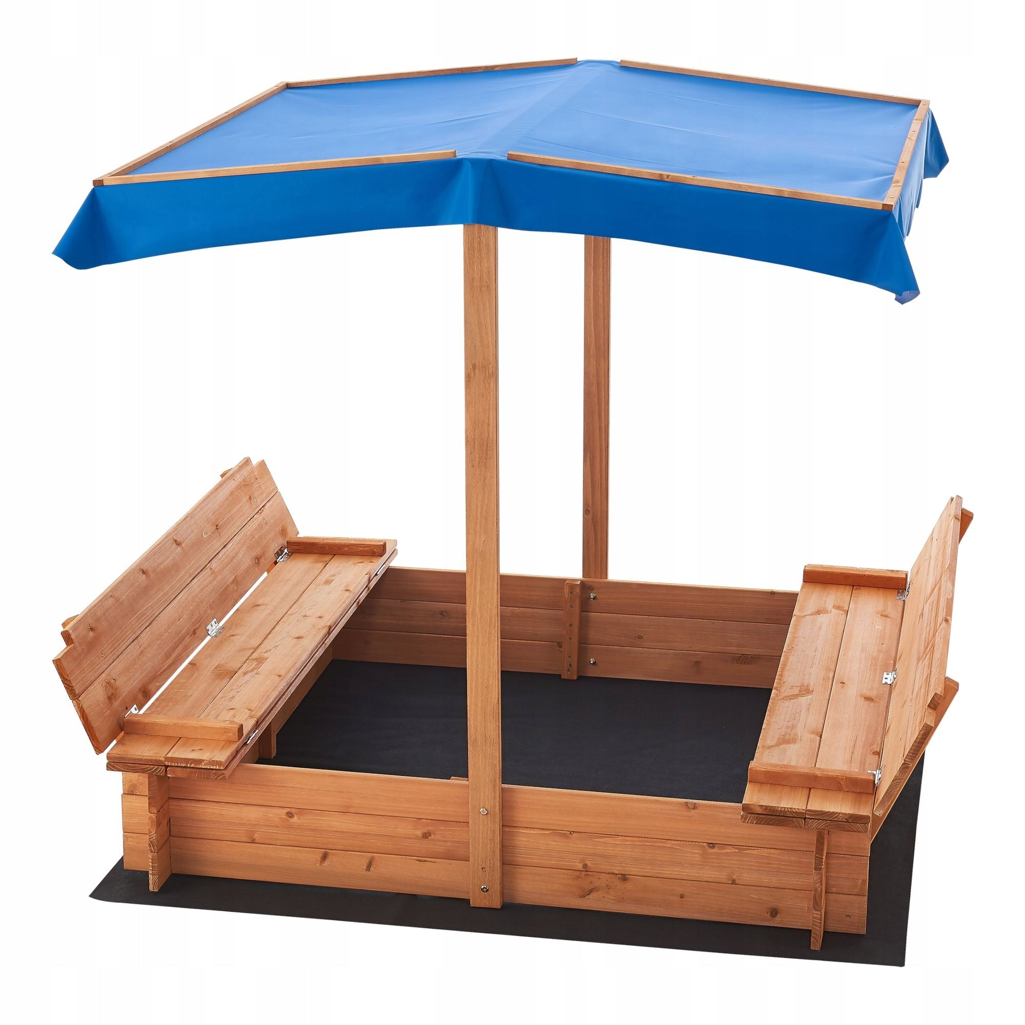 WOODEN SANDBOX WITH ROOF, FOLDING BENCHES, SAND COVER, ROOF Manufacturer code ACKS-7604