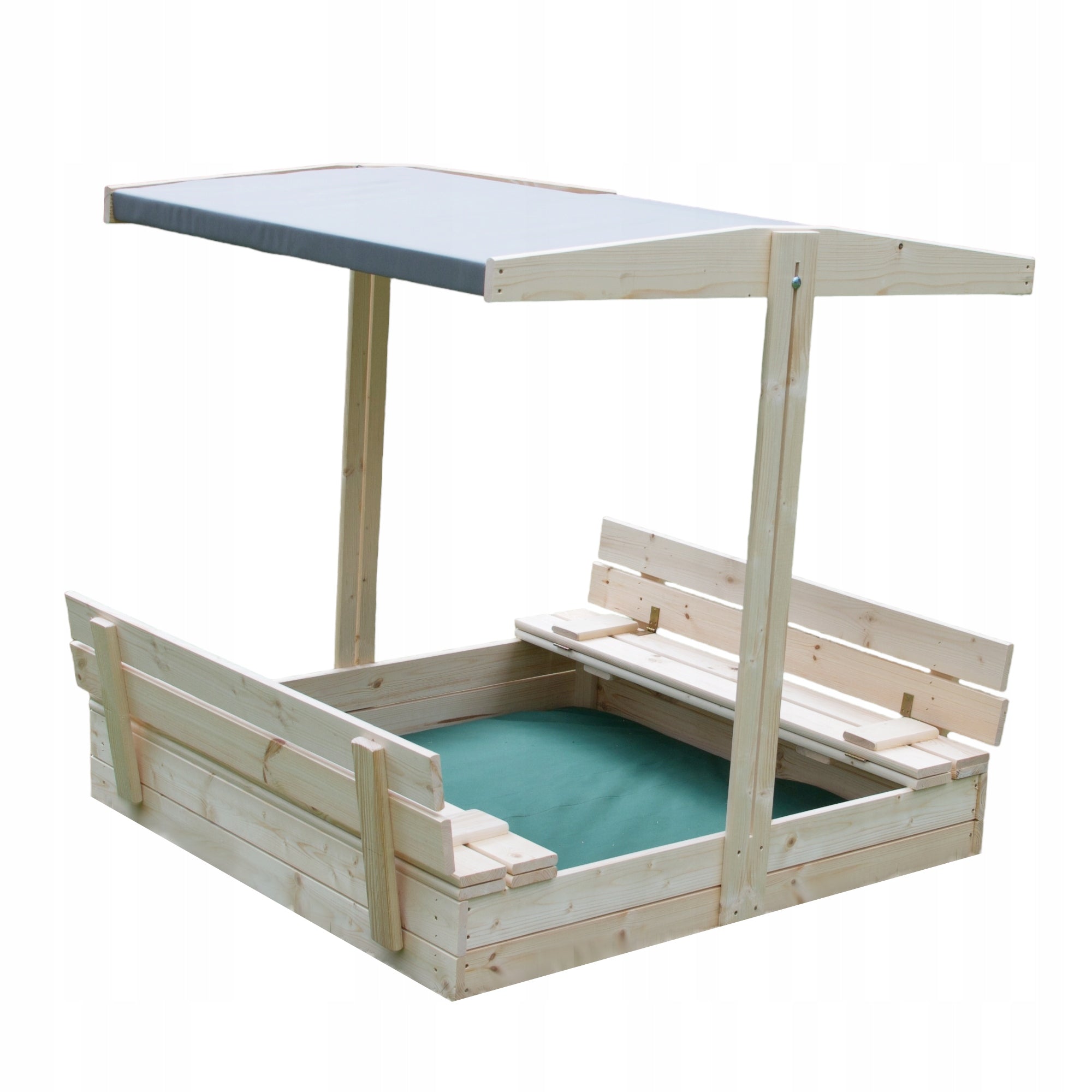 WOODEN SANDBOX, solid, closed, with a roof, 120 cm + freebies Length 120 cm