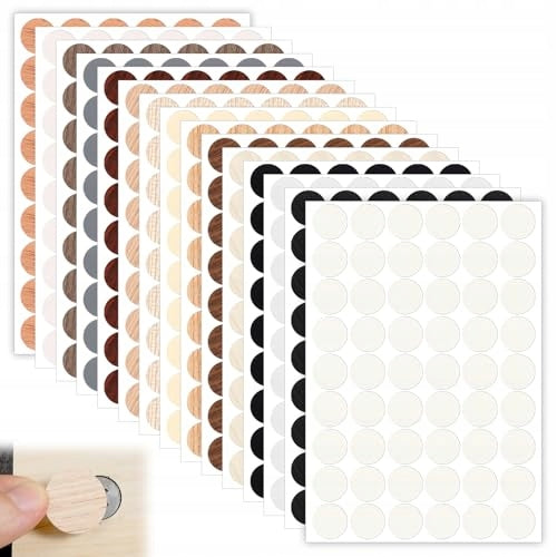 WOODEN SELF-ADHESIVE SCREW STICKERS 16 COLORS 21MM 810 PCS Brand no brand