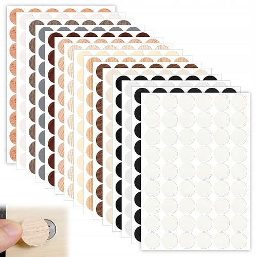 WOODEN SELF-ADHESIVE SCREW STICKERS 16 COLORS 21MM 810 PCS