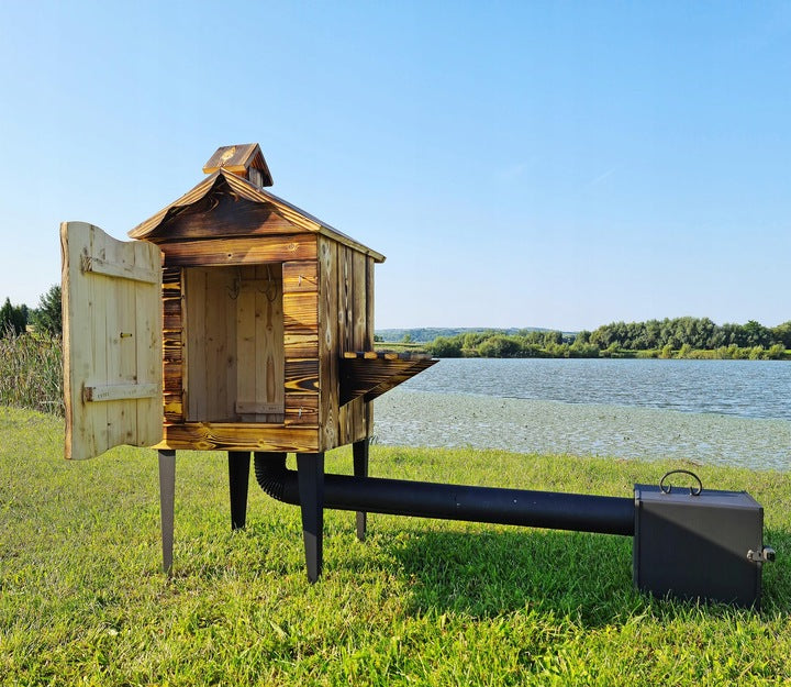 WOODEN SMOKEHOUSE LARGE GARDEN SMOKEHOUSE LATEST MODEL ELITE 3.0 XXL` Packaging status original