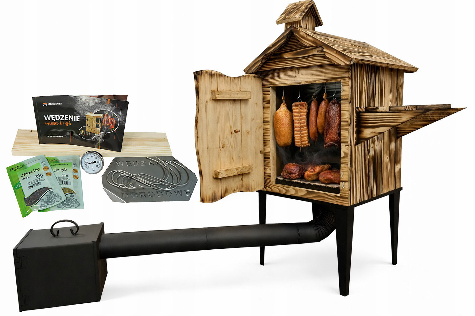 WOODEN SMOKEHOUSE LARGE GARDEN SMOKEHOUSE LATEST MODEL ELITE 3.0 XXL`