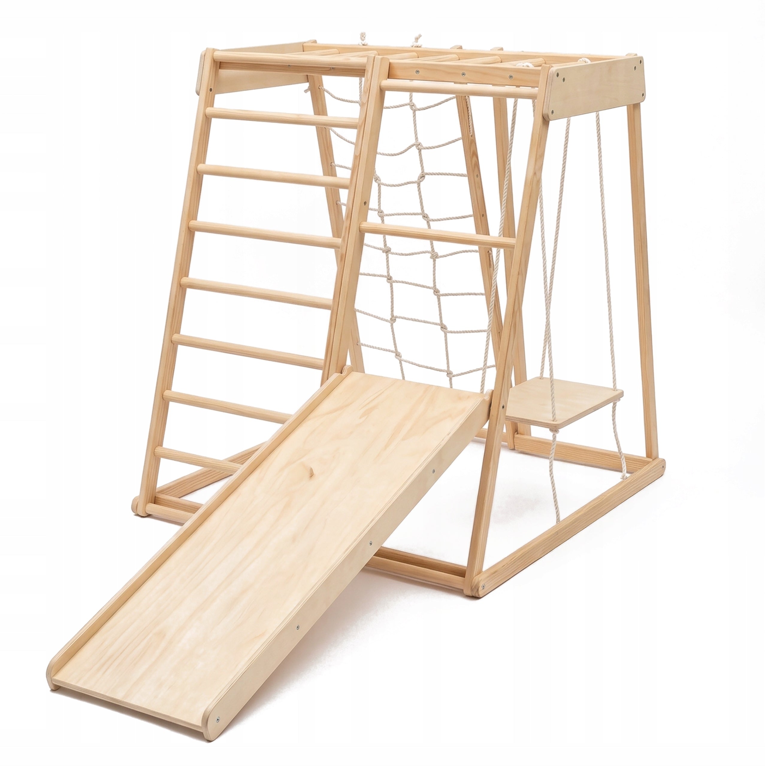 WOODEN SQUARE TOYS FOR CHILDREN 3in1 Ladder Wall Climbing Slide Manufacturer code SFF-DREWNIANY-PLAC-ZABAW