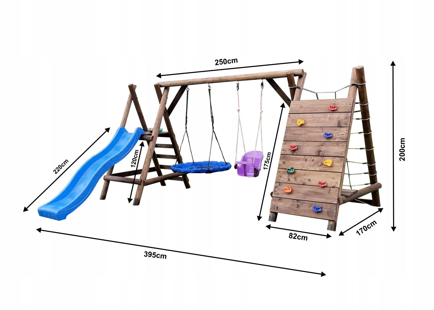 WOODEN SQUARE TOYS FOR GARDEN MEGA STORK NEST SWING IMPREGNATED! Kid's age 3＋ years