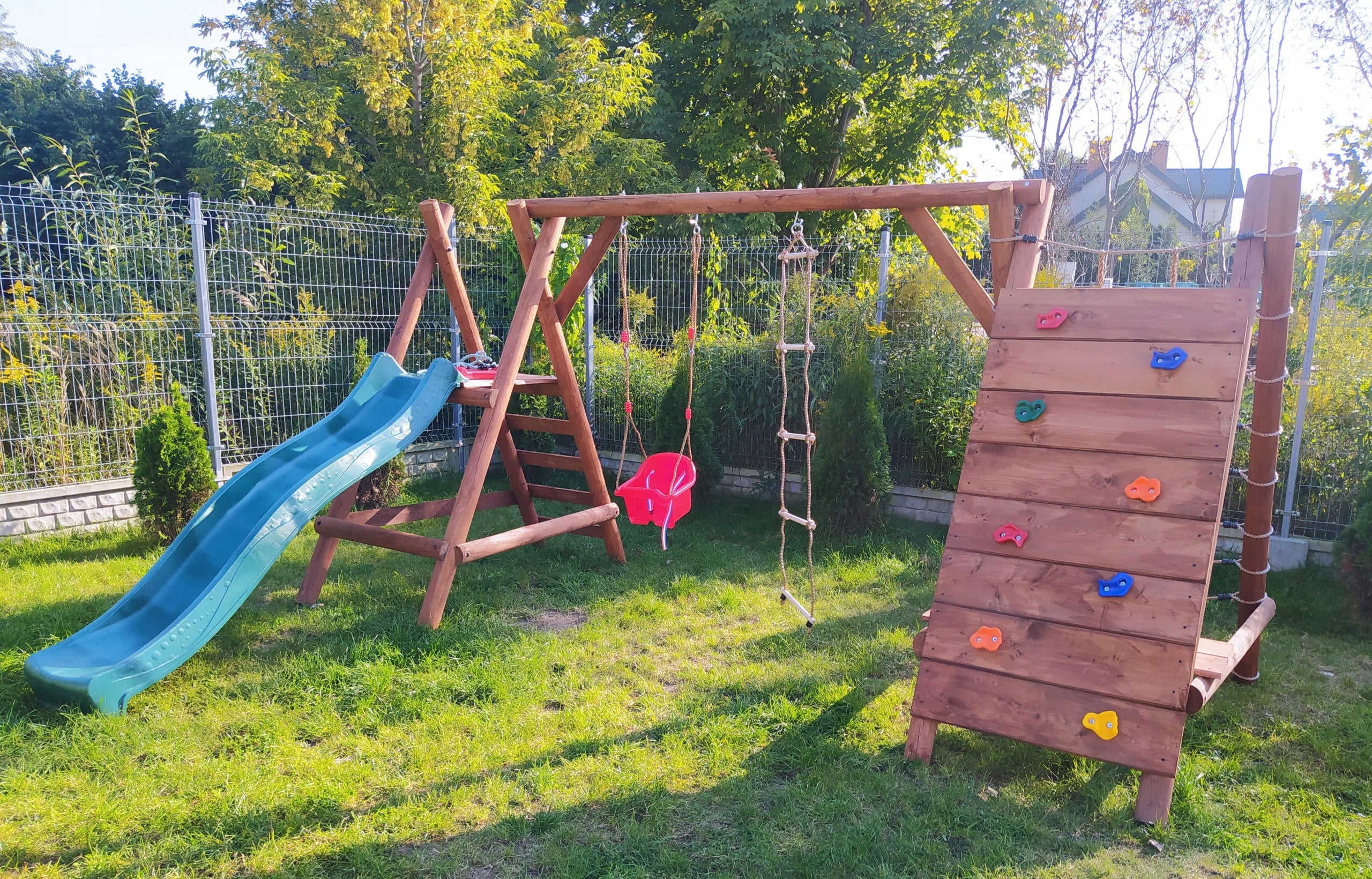 WOODEN SQUARE TOYS FOR GARDEN MEGA STORK NEST SWING IMPREGNATED! Kind wooden