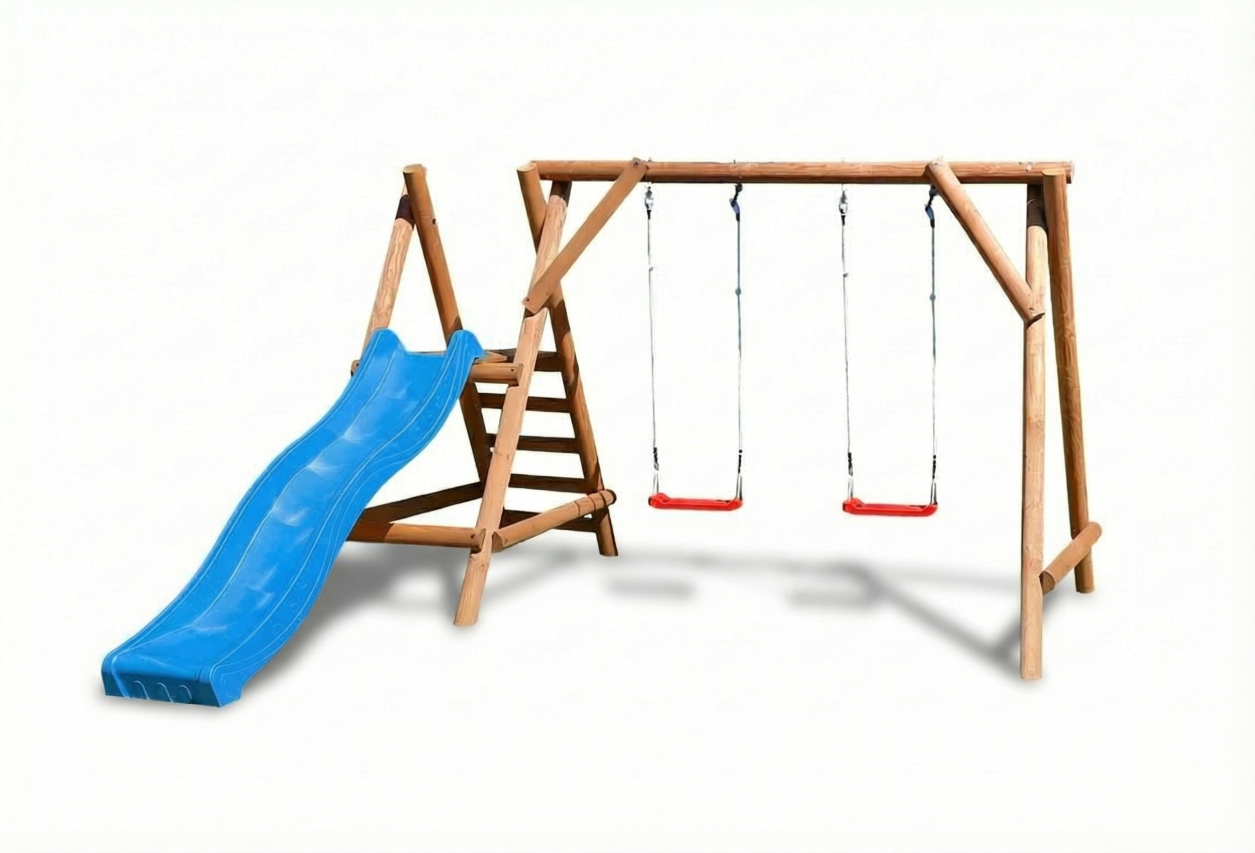 WOODEN SQUARE TOYS FOR GARDEN MINI IMPREGNATED SLIDE 2 SWINGS