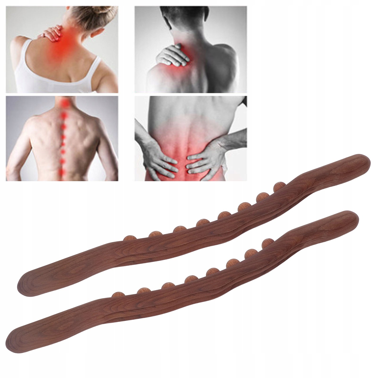 WOODEN STICK WITH PROJECTIONS FOR MASSAGE 2PCS. Packaging status original