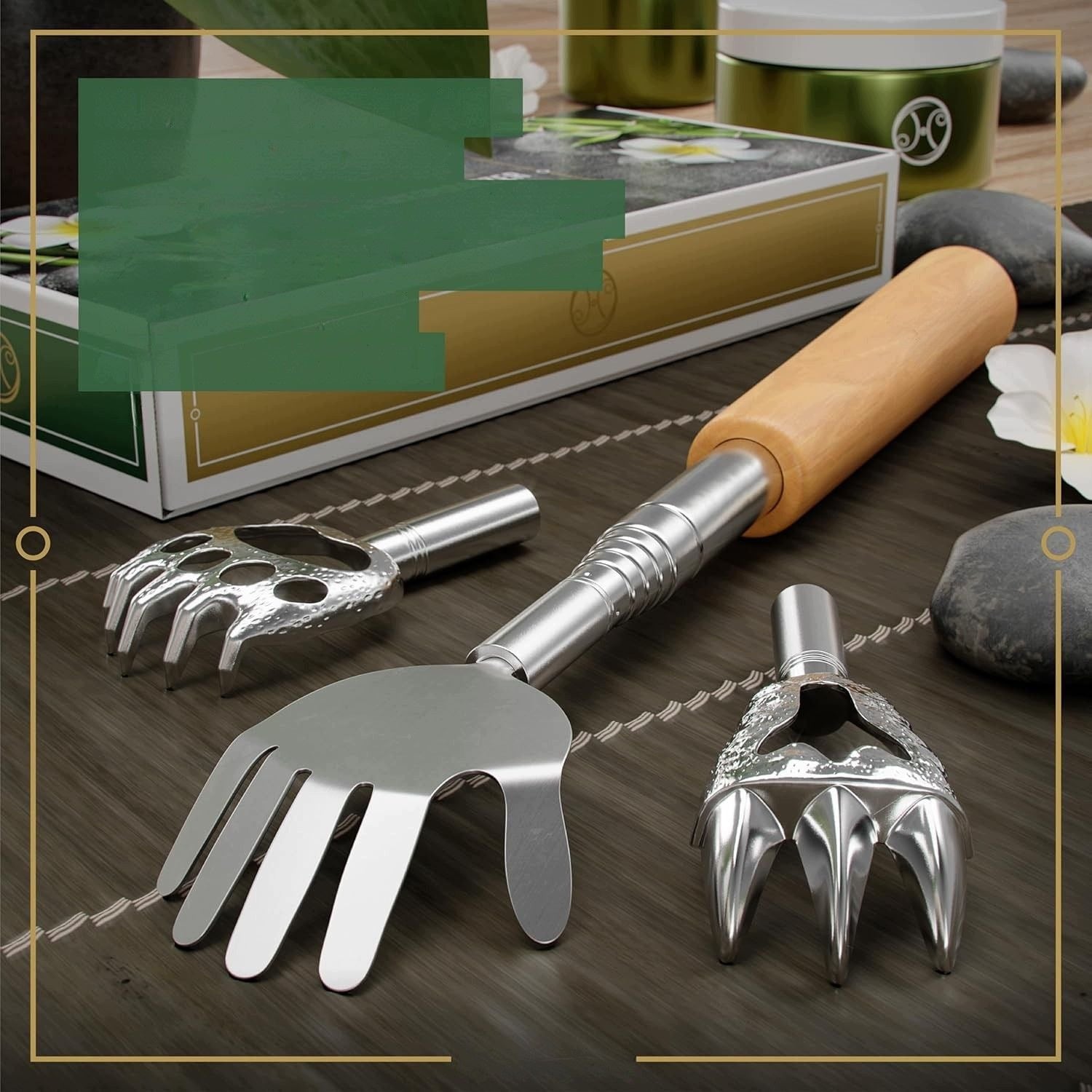 WOODEN TELESCOPIC BACK SCRATCHER WITH 6 MASSAGE TIPS Manufacturer code 5900380899346