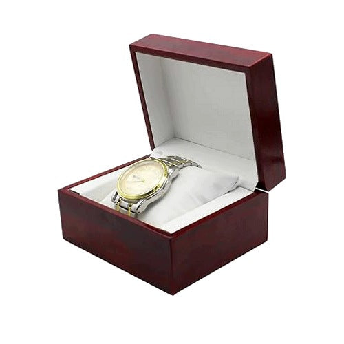 WOODEN WATCH BOX RETRO PU LEATHER REMOVABLE leather CUSHION