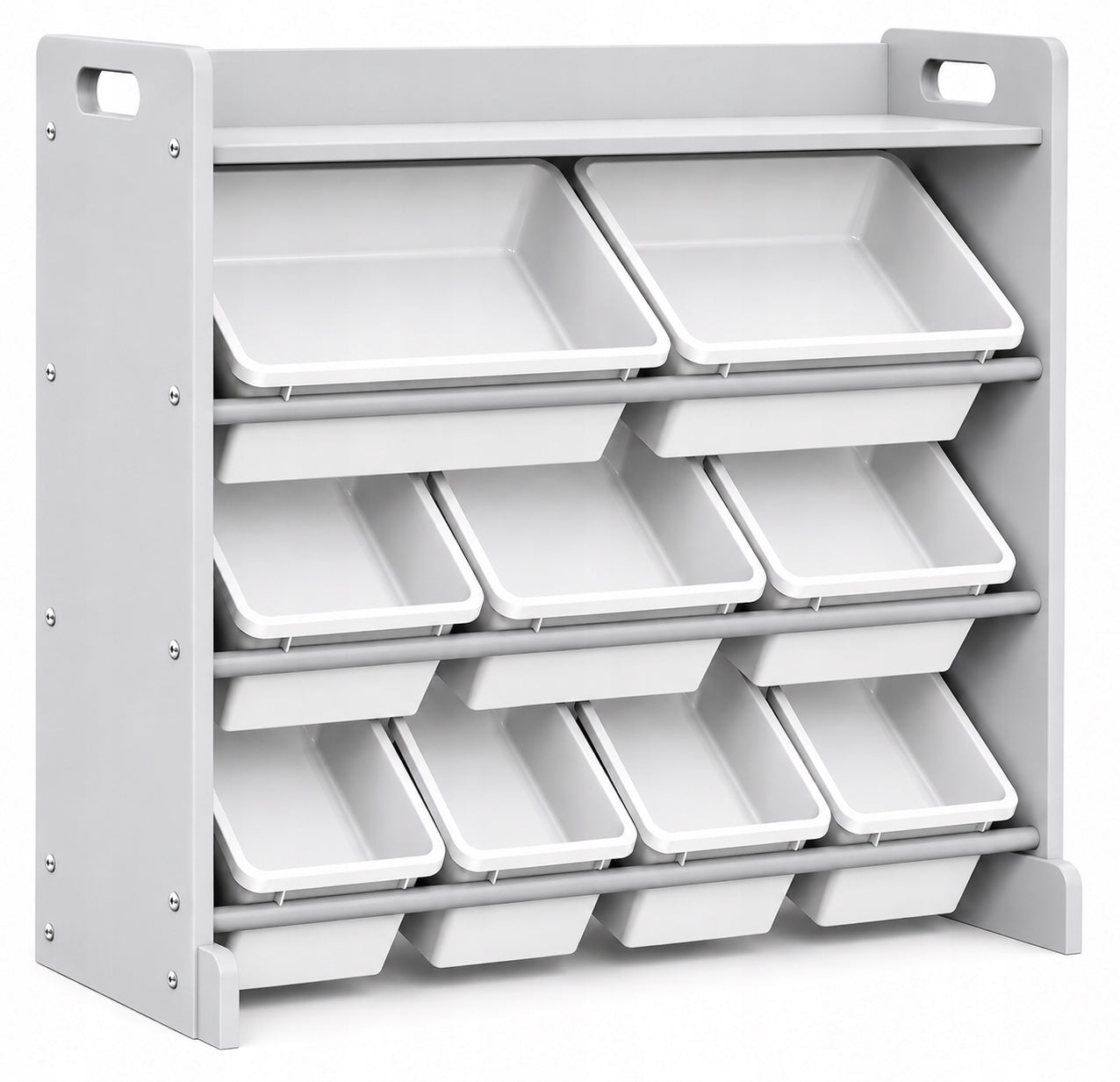 WOODEN WHITE GRAY BOOKCASE CONTAINERS SHELF ORGANIZER FOR CHILDREN FURNITURE Brand MPMAX