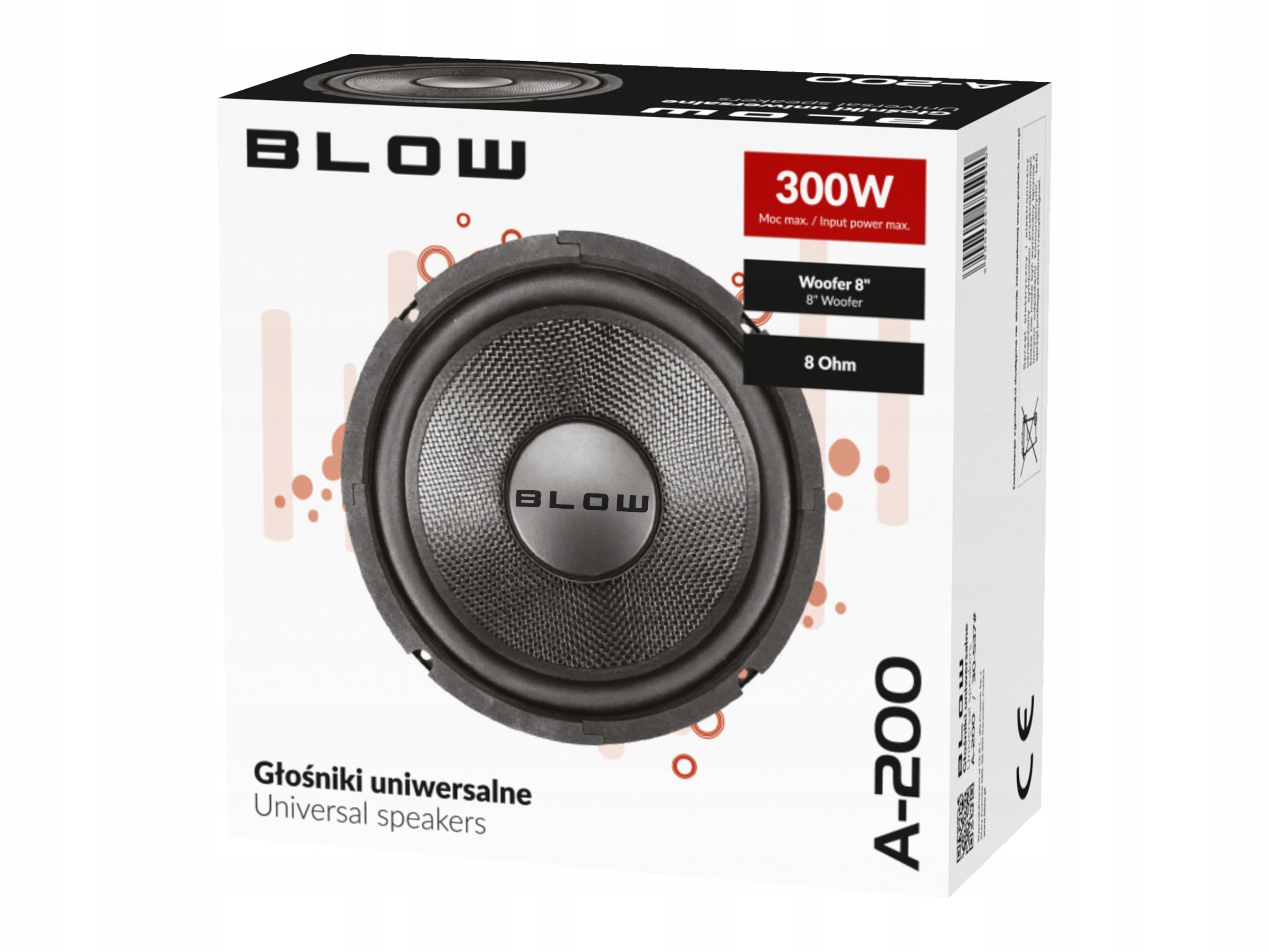WOOFER BASS SPEAKER 300W 200mm WOOFER SINGLE WAY GDN16 8 OHM 8'' Manufacturer code A-200