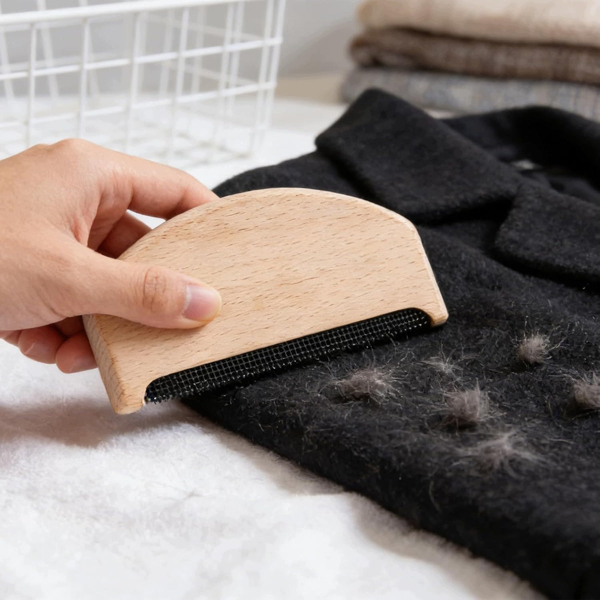 WOOL COMB WOODEN SET OF 2 PIECES FOR LINT CLOTHES Manufacturer code GRZEBIEŃ WEŁNIANY DREWNIANY ZESTAW KŁACZ