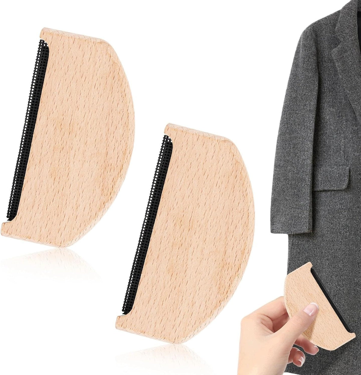 WOOL COMB WOODEN SET OF 2 PIECES FOR LINT CLOTHES