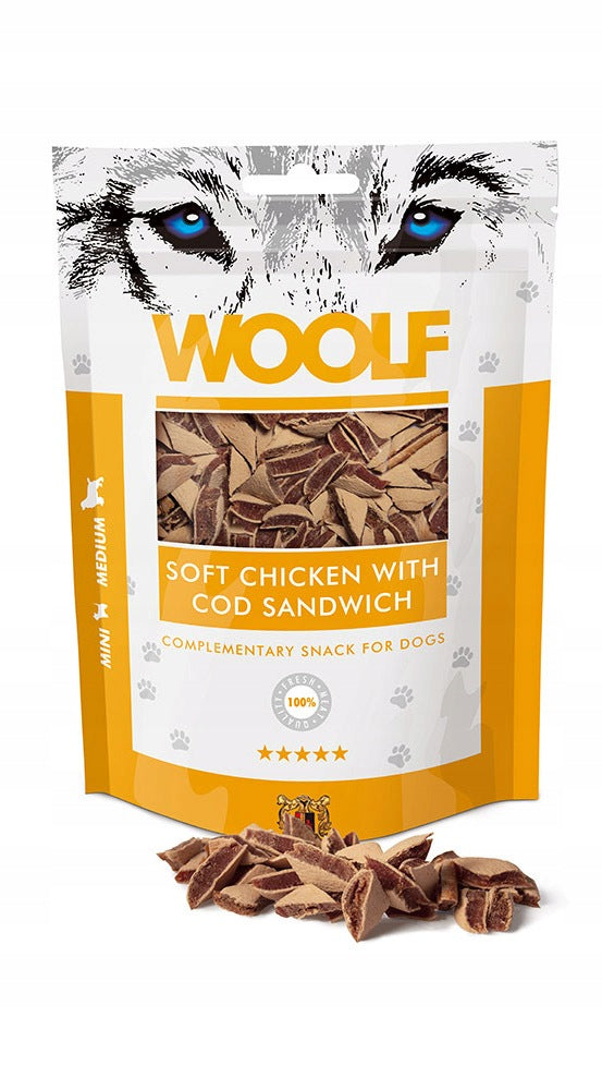 WOOLF SOFT CHICKEN WITH COD Chicken and Cod Dog Treat 100g