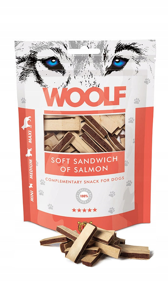 WOOLF SOFT SANDWICH SALMON Dog Treat Soft Salmon Sandwich 100g