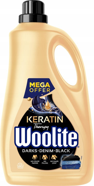 WOOLITE SET WASHING LIQUID BLACK WITH KERATIN STOCK 2X 3.6L Packaging status original