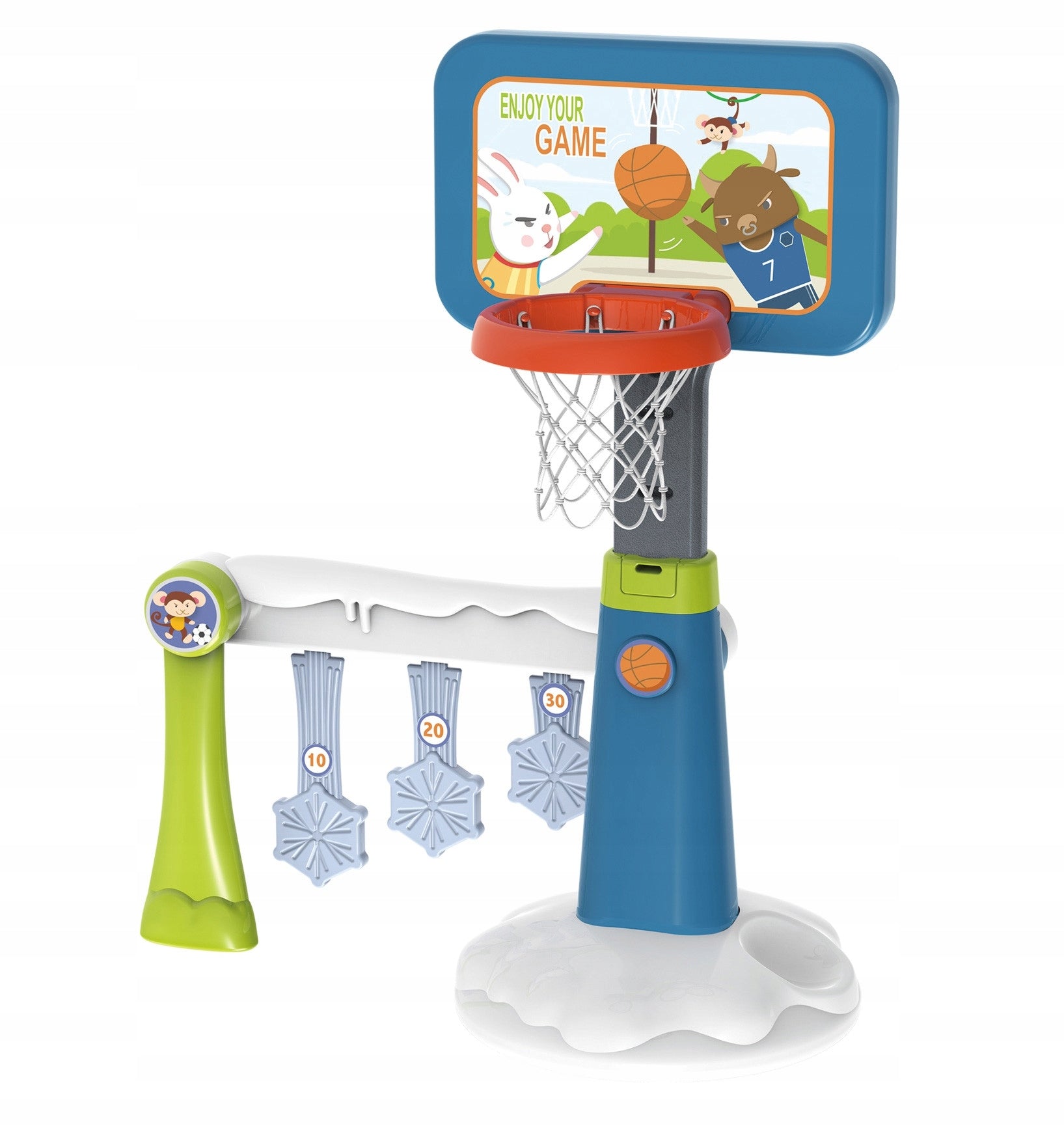 WOOPIE Set of 2in1 Basketball Football Goal + Ball + Pump Brand Woopie