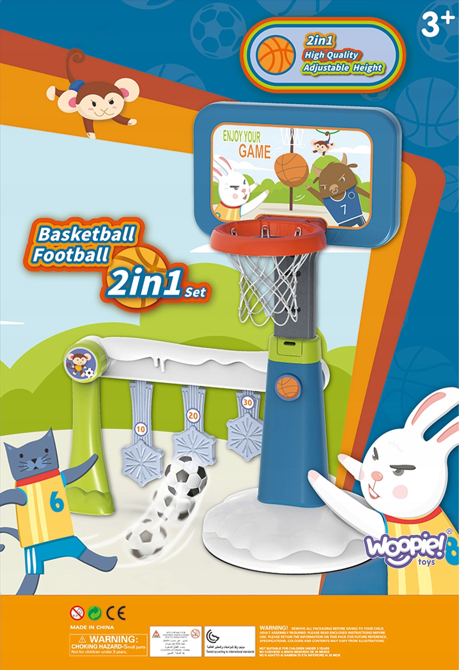 WOOPIE Set of 2in1 Basketball Football Goal + Ball + Pump Product weight with unit packaging 0.15 kg