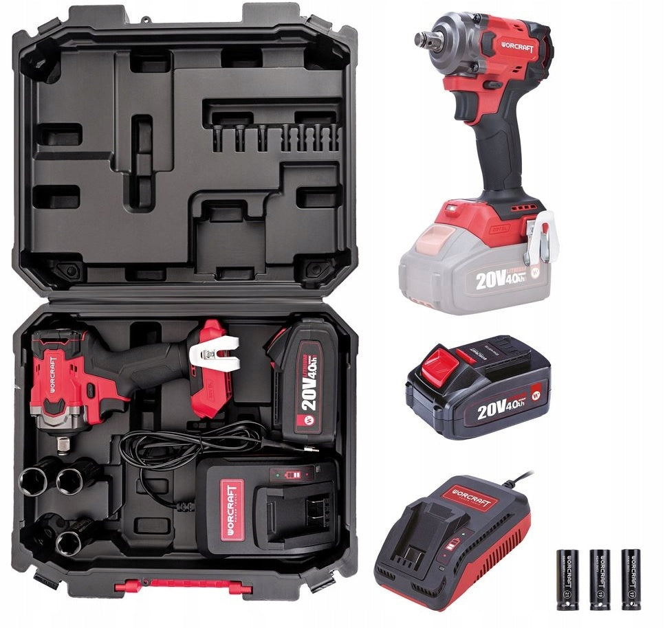 WORCRAFT Aku rázový utahovák 1/2" 450Nm CIW-S20LiBM-450, 1x4.0Ah, nabíječka