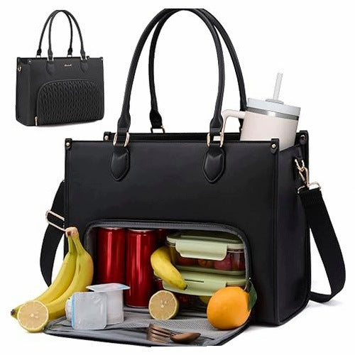 WORK BAG WOMEN'S LAPTOP 15 6 LEATHER INSULATED FOR TEACHER