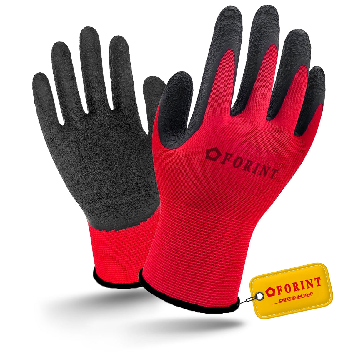 WORK GLOVES FORINT LATEX POROUS GARDEN latex 10 PAIRS Manufacturer code rękawice robocze latex