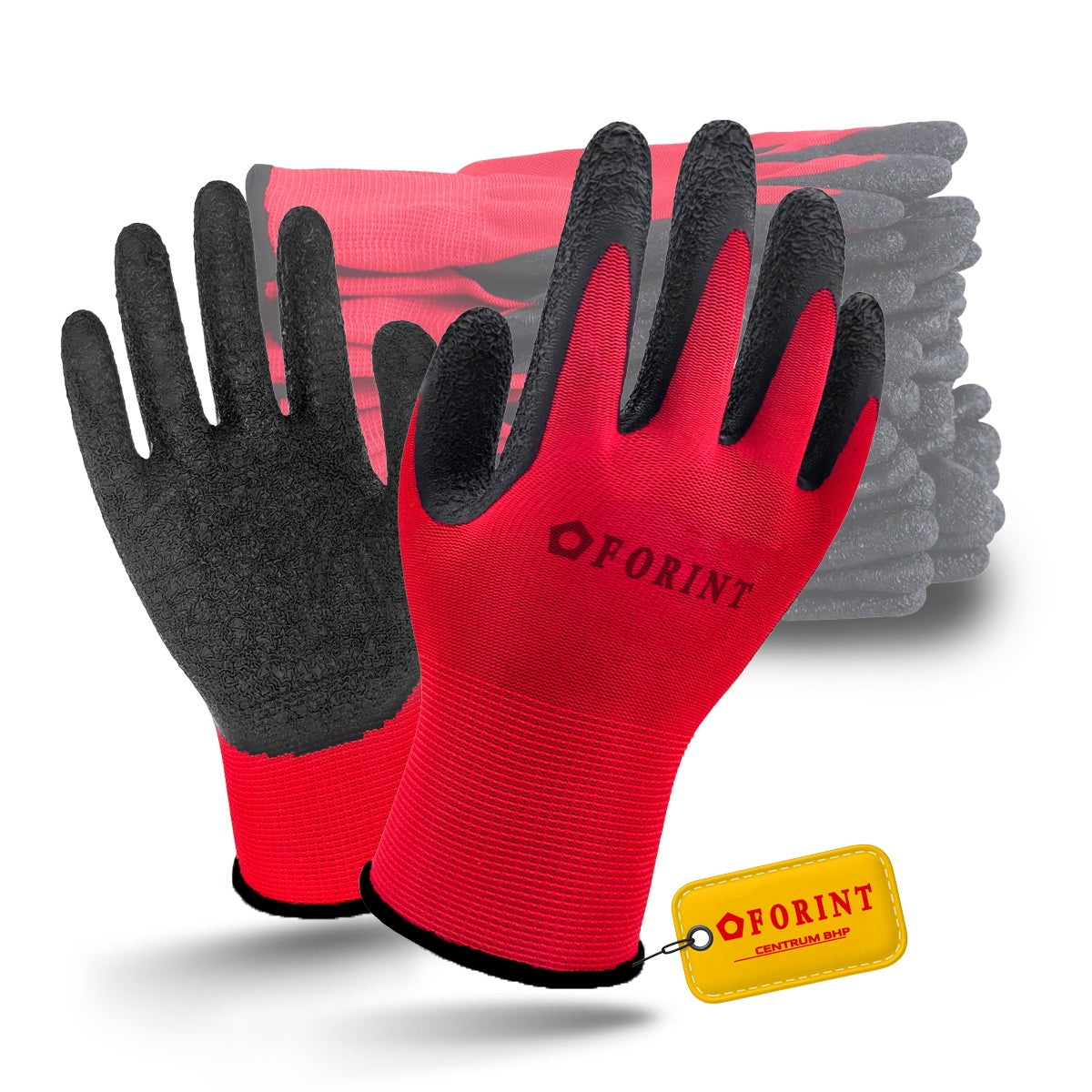 WORK GLOVES FORINT LATEX POROUS GARDEN latex 10 PAIRS