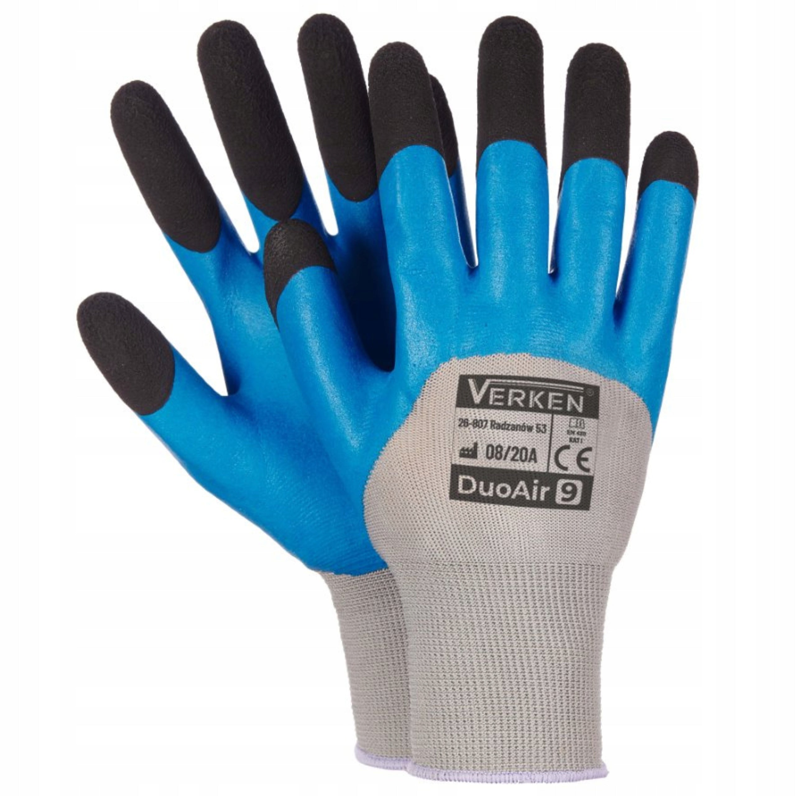 WORK GLOVES THICK FOAM LATEX duoair gloves STRONG r 8 M 10 pairs Medical device no