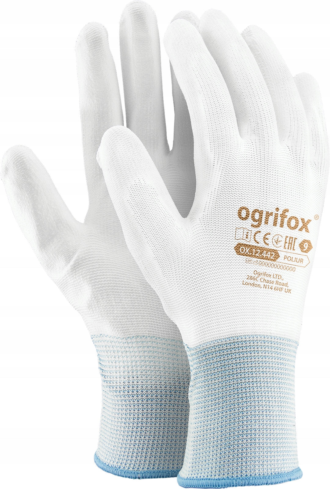 WORK GLOVES protective gloves white DURABLE Ogrifox 12 PAIRS Brand Ogrifox