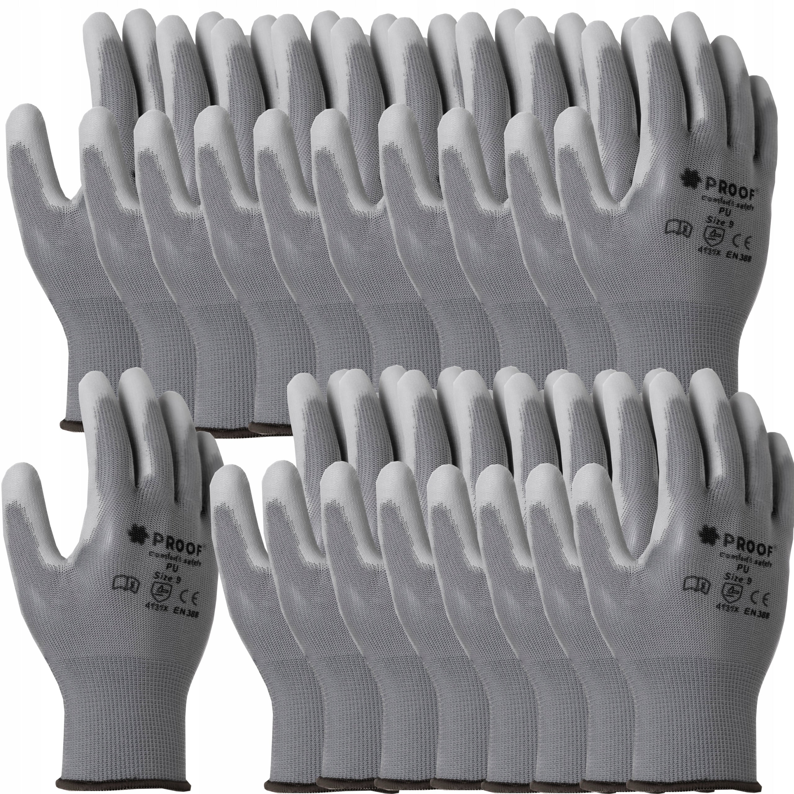 WORK GLOVES size 10 PROTECTIVE GLOVES GREY CONSTRUCTION PROOF 10pair Brand Proof