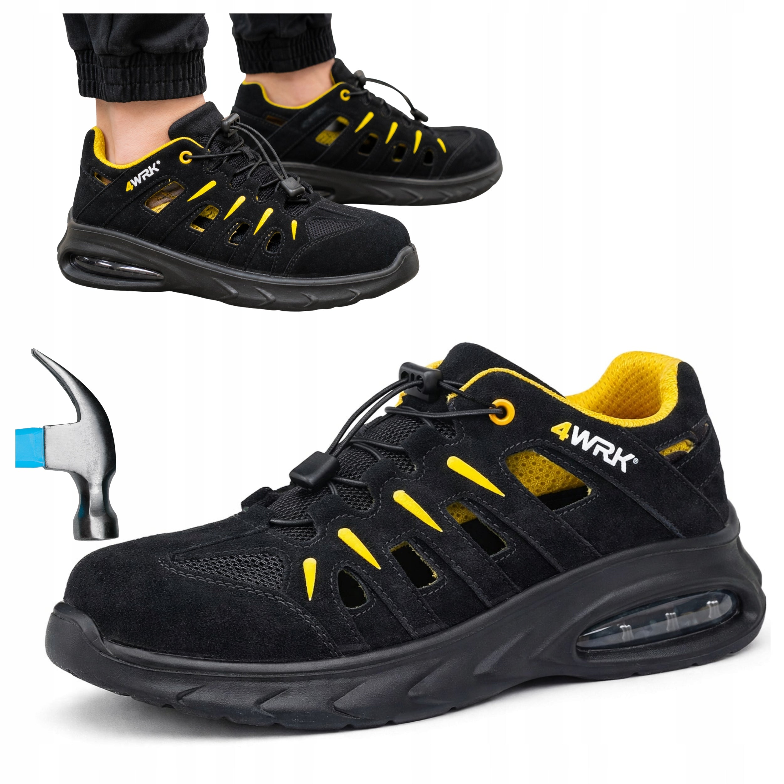 WORK SANDALS Leather Suede Summer Protective Shoes with Toe BHP Lightweight