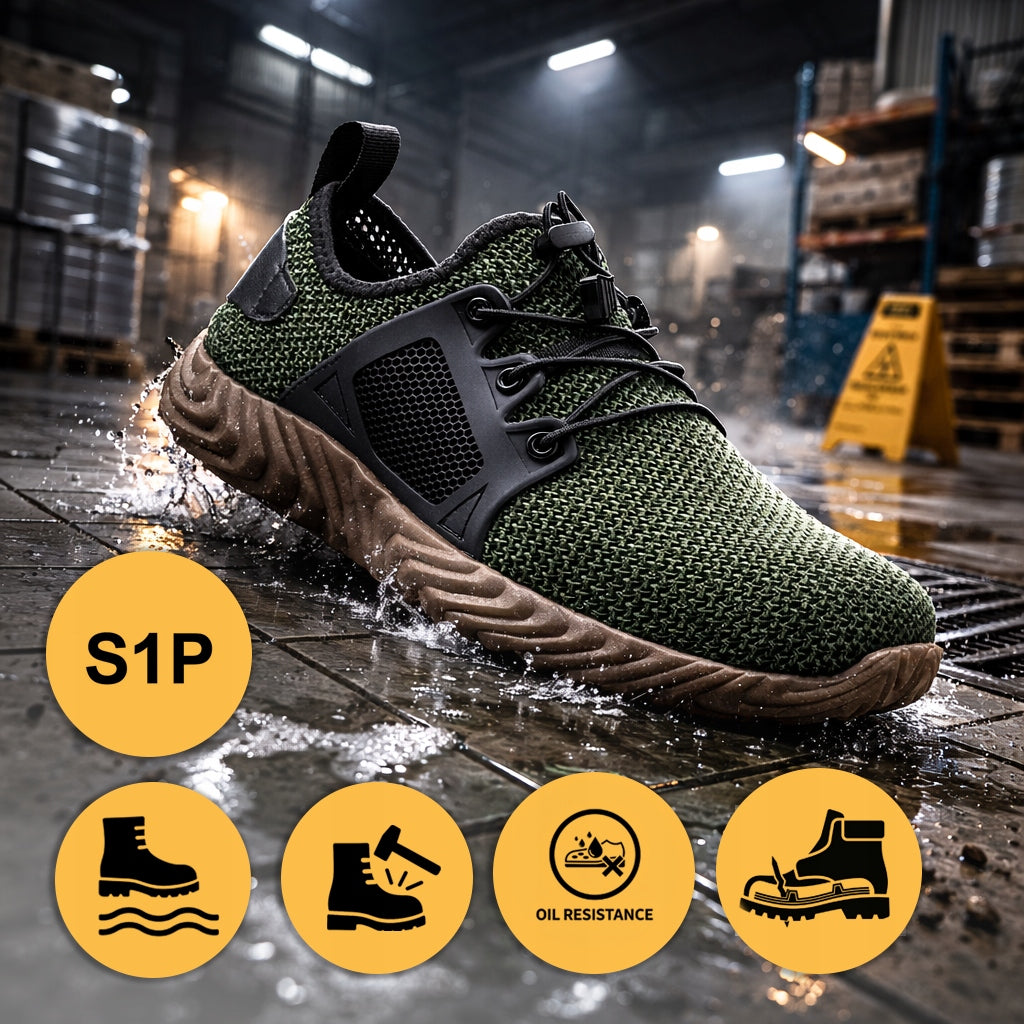 WORK SHOES LIGHTWEIGHT BREATHABLE MEN'S SHOES WITH KEVLAR TOE SUMMER FLY Manufacturer code Lekkie buty robocze oddychające z noskiem