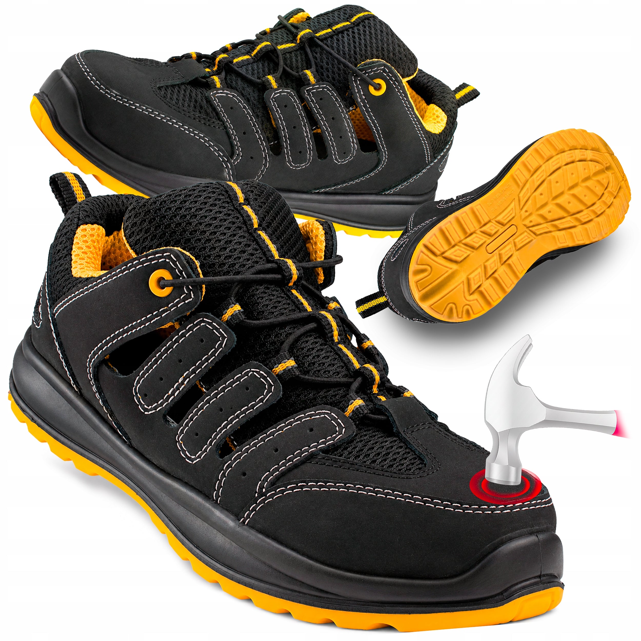 WORK SHOES SANDALS MEN'S PROTECTIVE S1 SHOES WITH METAL TOE CAP BHP